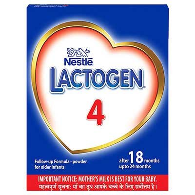  Nestle Lactogen 4 Follow-Up Infant Formula Powder, After 18 Months Upto 24 Months, Stage 4 400 g Bag-In-Box